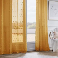 Online Tenda trasparente con occhielli pon pon Emie Tende Trasparenti