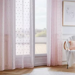 Online Tenda trasparente con occhielli pon pon (140 x 240 cm) Emie Rose Tende Trasparenti