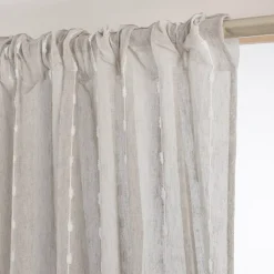 Sale Tenda trasparente con passanti nascosti e pon pon (140 x 240 cm) Axel Tende Trasparenti