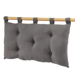 Testiera cuscino garza di cotone (80 x 50 cm) Gaïa Grigio granito Testate Letto
