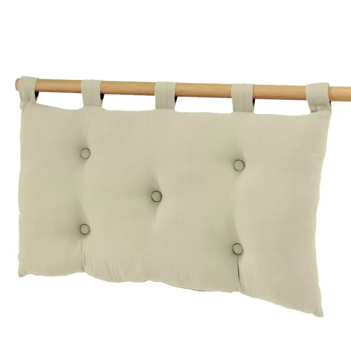 New Testiera cuscino garza di cotone (80 x 50 cm) Gaïa Verde salvia Testate Letto