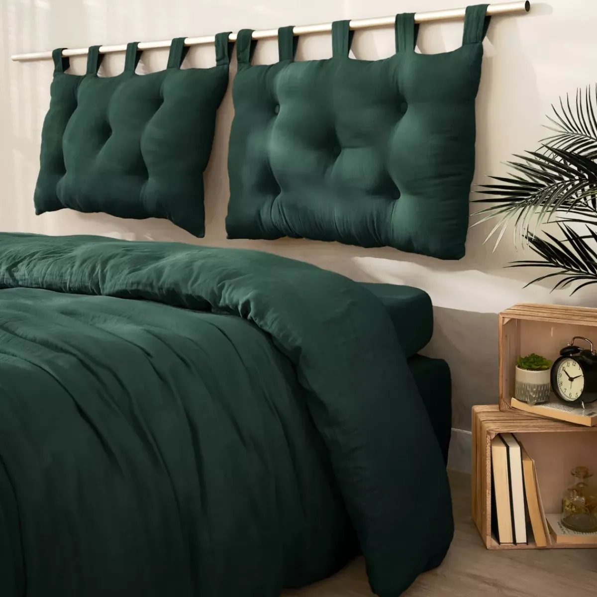 Hot Testiera letto con cuscino garza di cotone (80 x 50 cm) Gaïa Testate Letto