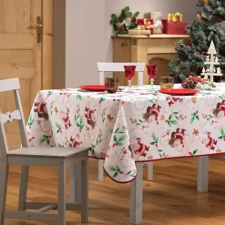 Tovaglia antimacchia Babbo Natale L240 cm Bianco
