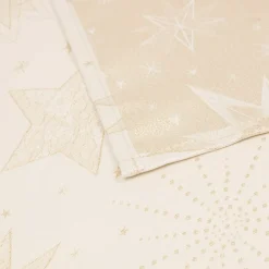 Tovaglia di Natale rettangolare (360 x 140 cm) Notte stellata Beige e dorato