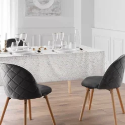 Tovaglia di Natale rettangolare anti macchia (140 x 240 cm) Mikado Bianco e dorato