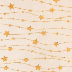 Tovaglia natalizia rettangolare (140 x 240 cm) Pioggia di stelle Avorio e oro