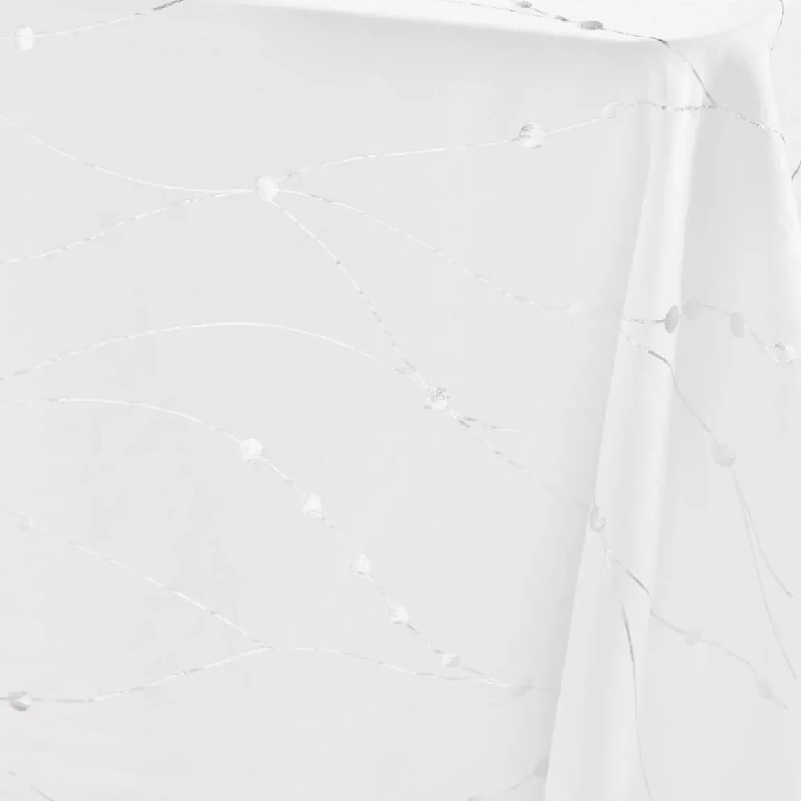 Tovaglia natalizia rettangolare (140 x 240 cm) Astrelia Bianco e argento