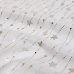 Tovaglia natalizia rettangolare (140 x 240 cm) Pioggia di stelle Bianca