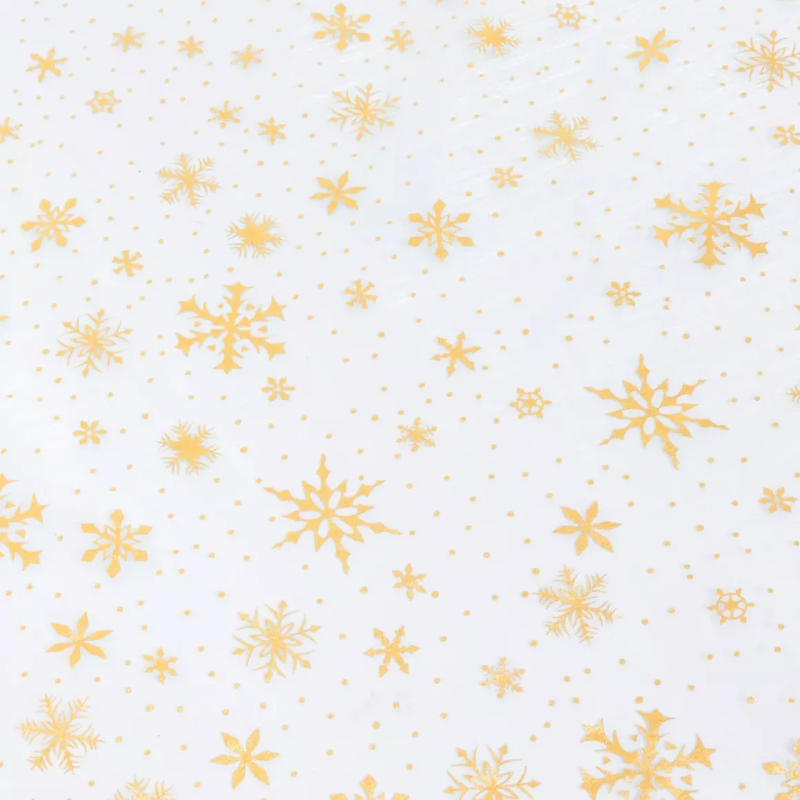 Tovaglia natalizia rettangolare (140 x 240 cm) Fiocco di Neve Bianco e oro