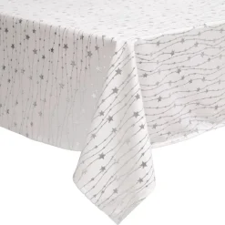 Tovaglia natalizia rettangolare (140 x 360 cm) Pioggia di stelle Bianca