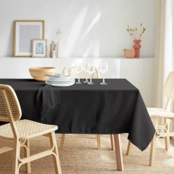 New Tovaglia rettangolare antimacchia (140 x 350 cm) Elise Nera Tovaglie