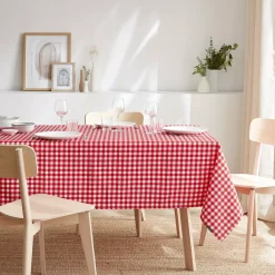 Online Tovaglia rettangolare antimacchia (140 x 200 cm) Elise Vichy Rossa Tovaglie
