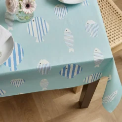 Outlet Tovaglia rettangolare cotone antimacchia (150 x 350 cm) Fish Tovaglie