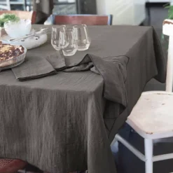 Sale Tovaglia rettangolare garza di cotone (L350 cm) Gaïa Grigio granito Tovaglie