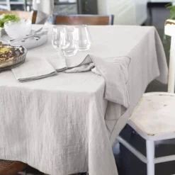 Best Tovaglia rettangolare garza di cotone (L350 cm) Gaïa Grigio nuvola Tovaglie