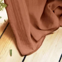 Tovaglia rettangolare garza di cotone (L350 cm) Gaïa Terracotta