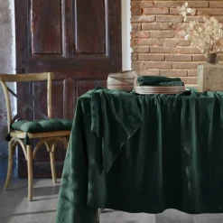 Tovaglia rettangolare garza di cotone (150 x 250 cm) Gaïa Verde abete