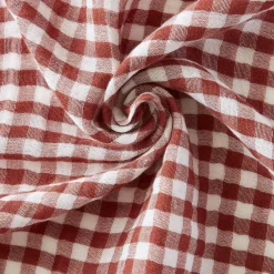 New Tovaglia rettangolare in doppia garza di cotone (150 x 250 cm) Gaïa vichy Terracotta Tovaglie