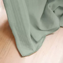 Tovaglia rettangolare in garza di cotone (150 x 350 cm) Gaïa Verde eucalipto Tovaglie