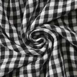 Tovaglia rettangolare in garza di cotone (150 x 350 cm) Gaïa vichy Nera