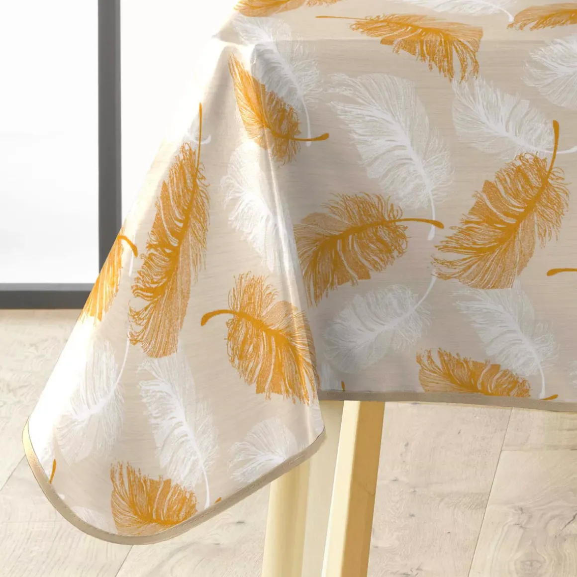 Tovaglia rettangolare in PVC rivestito (140 x 240 cm) Sarina Giallo
