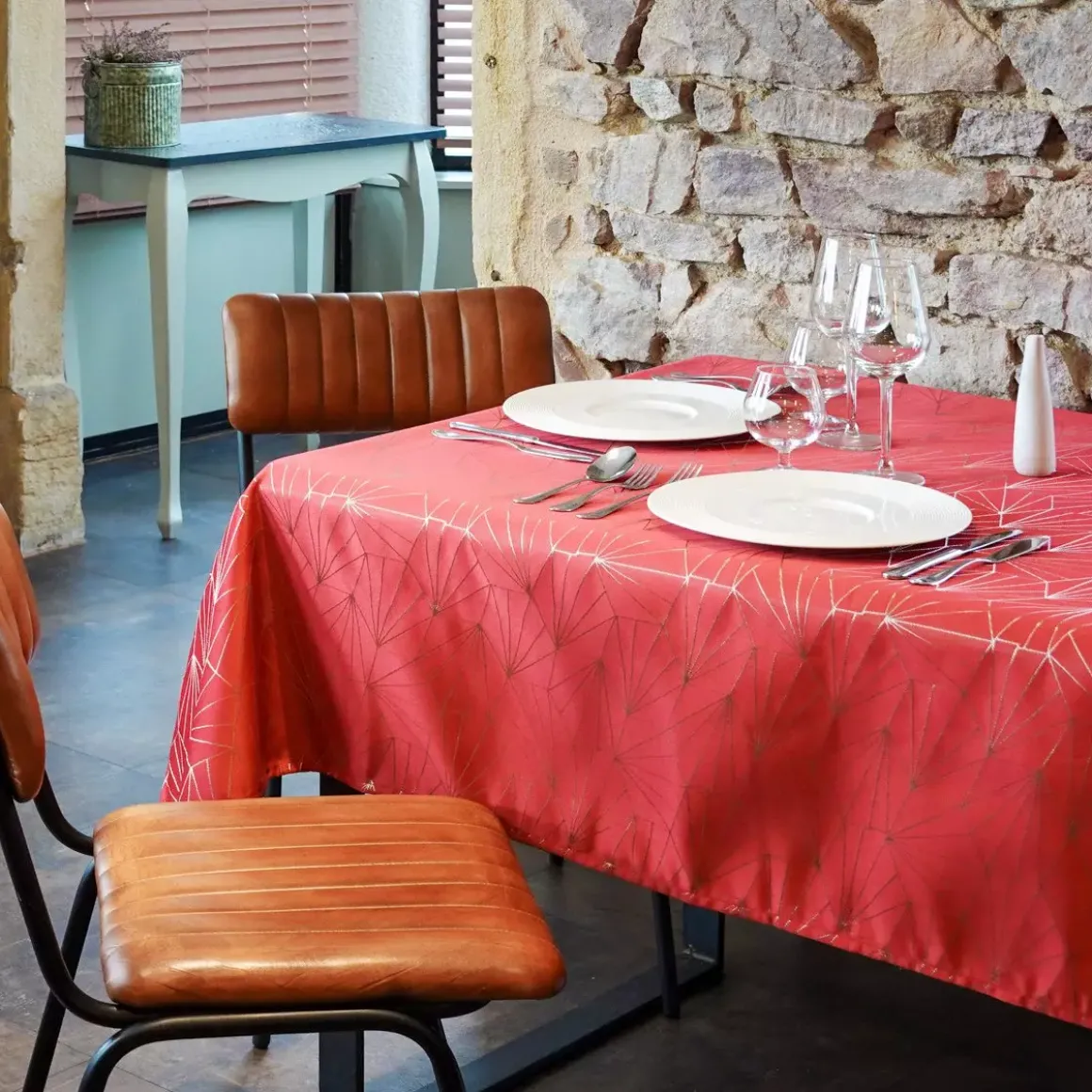 Tovaglia rettangolare (L350 cm) Facette Rosso