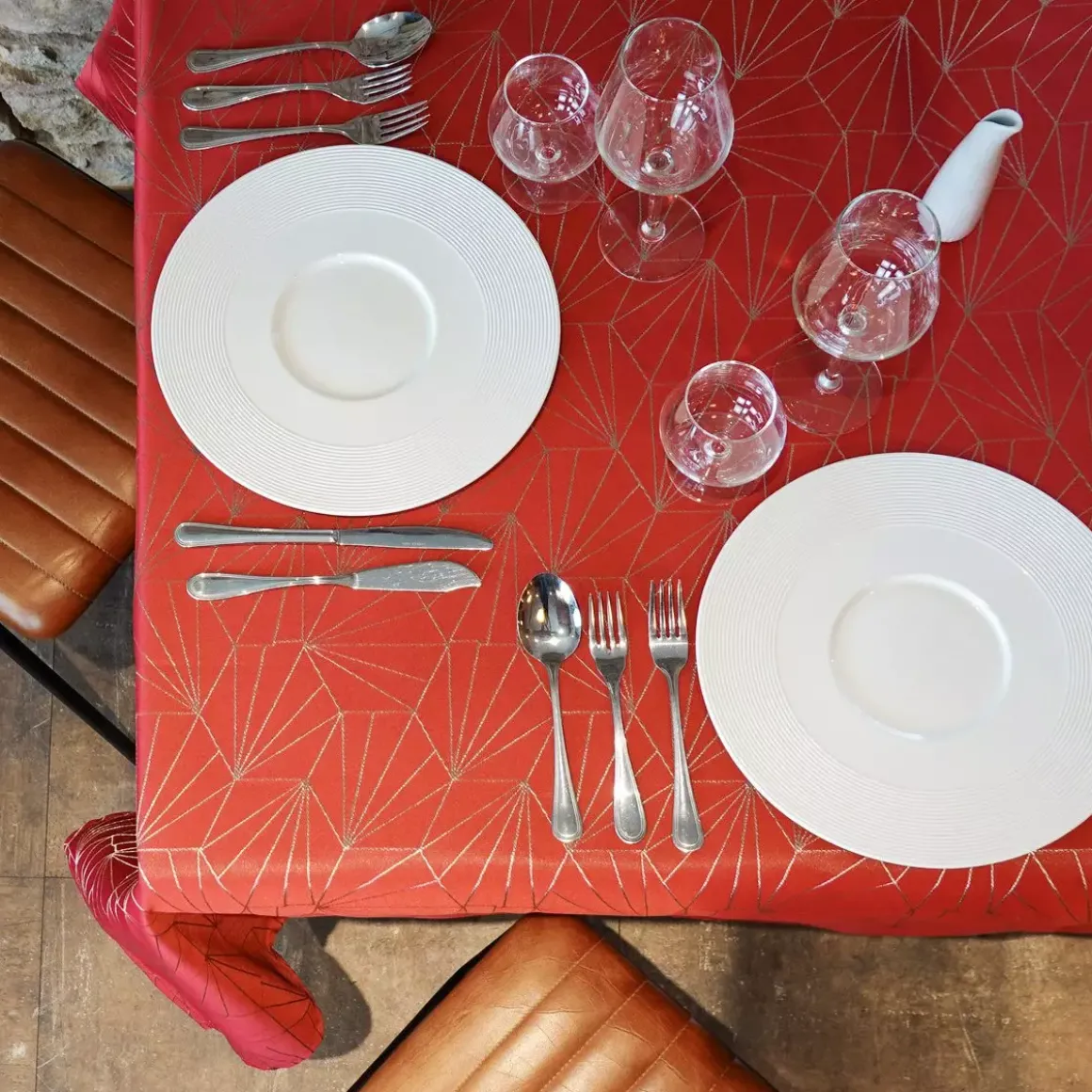 Tovaglia rettangolare (L350 cm) Facette Rosso