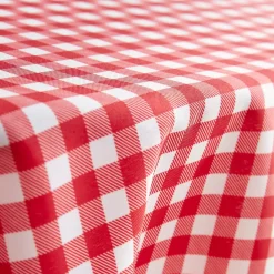 Discount Tovaglia rotonda antimacchia (180 cm) Elise Vichy Rosso Tovaglie