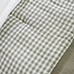 New Trapunta garza di cotone (90 x 200 cm) Gaïa vichy Verde rosmarino Copriletti, Trapuntine E Runner Letto