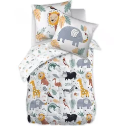 Clearance Trapunta stampata bambini cotone e una federa (140 x 200 cm) Savana Biancheria Da Letto Bambini