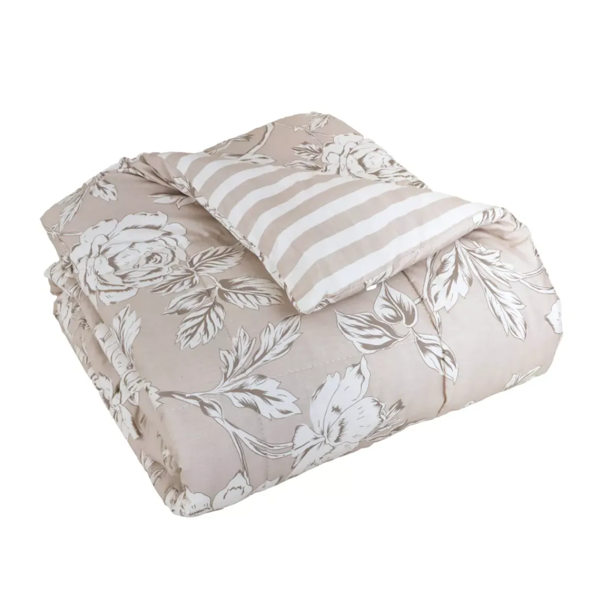Discount Trapunta stampata e federa in cotone (140 x 200 cm) Lara Piumini, Cuscini Letto, Cuscini A Rullo