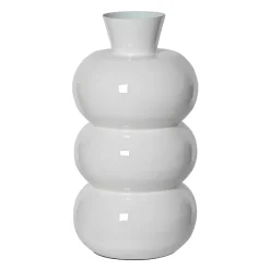 Vaso in metallo smaltato fatto a mano (H33 cm) Serena Bianco brillante