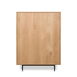 Vetrina alta a 3 livelli in rovere massiccio (98 x 135 cm) Rytm Naturale