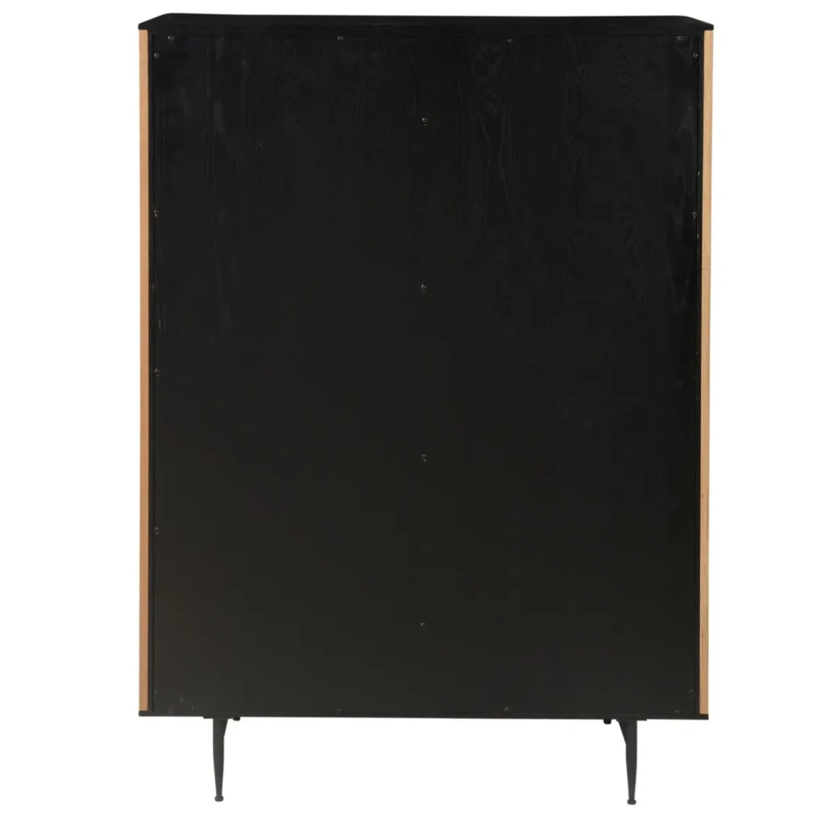 Vetrina alta a 3 livelli in rovere massiccio (98 x 135 cm) Rytm Nero