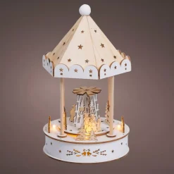 Villaggio di Natale luminoso, animato e musicale a pile (H26 cm) Chiosco