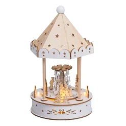 Villaggio di Natale luminoso, animato e musicale a pile (H26 cm) Chiosco