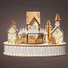 Villaggio natalizio luminoso e musicale a pile in legno (22 x H15 cm) Città di luce